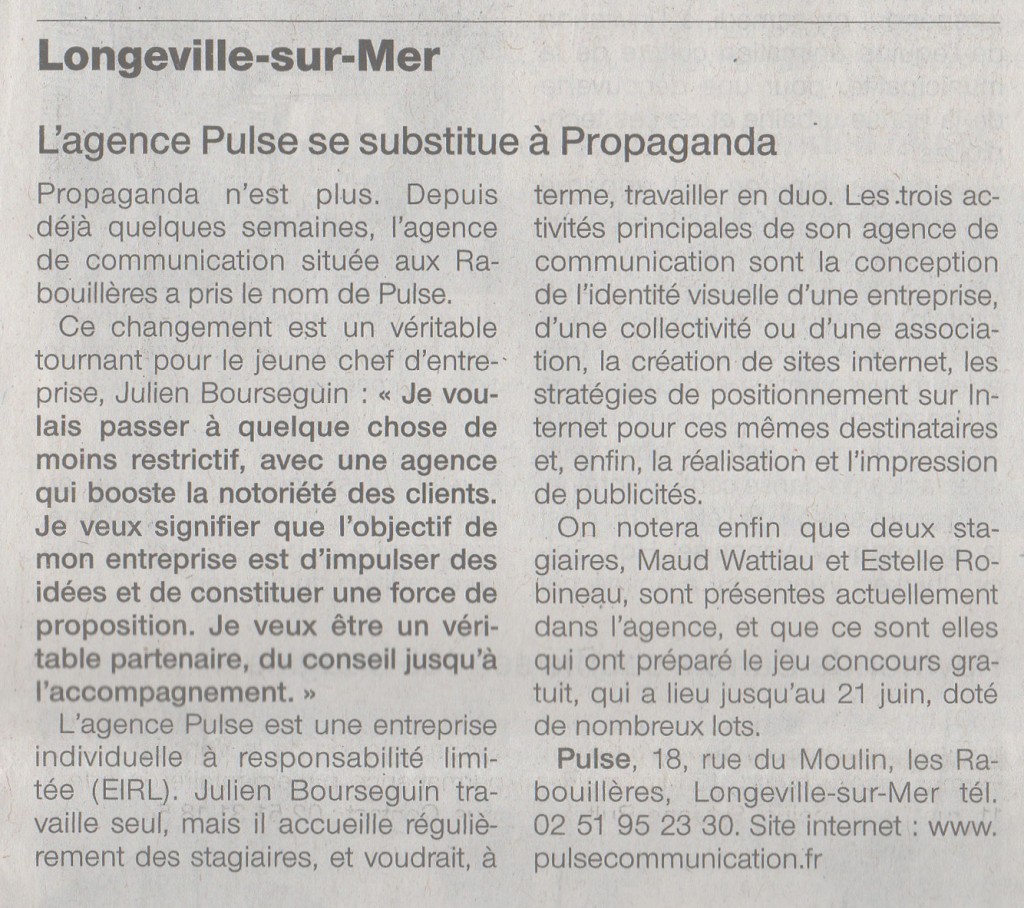 article presse changement de nom pulse