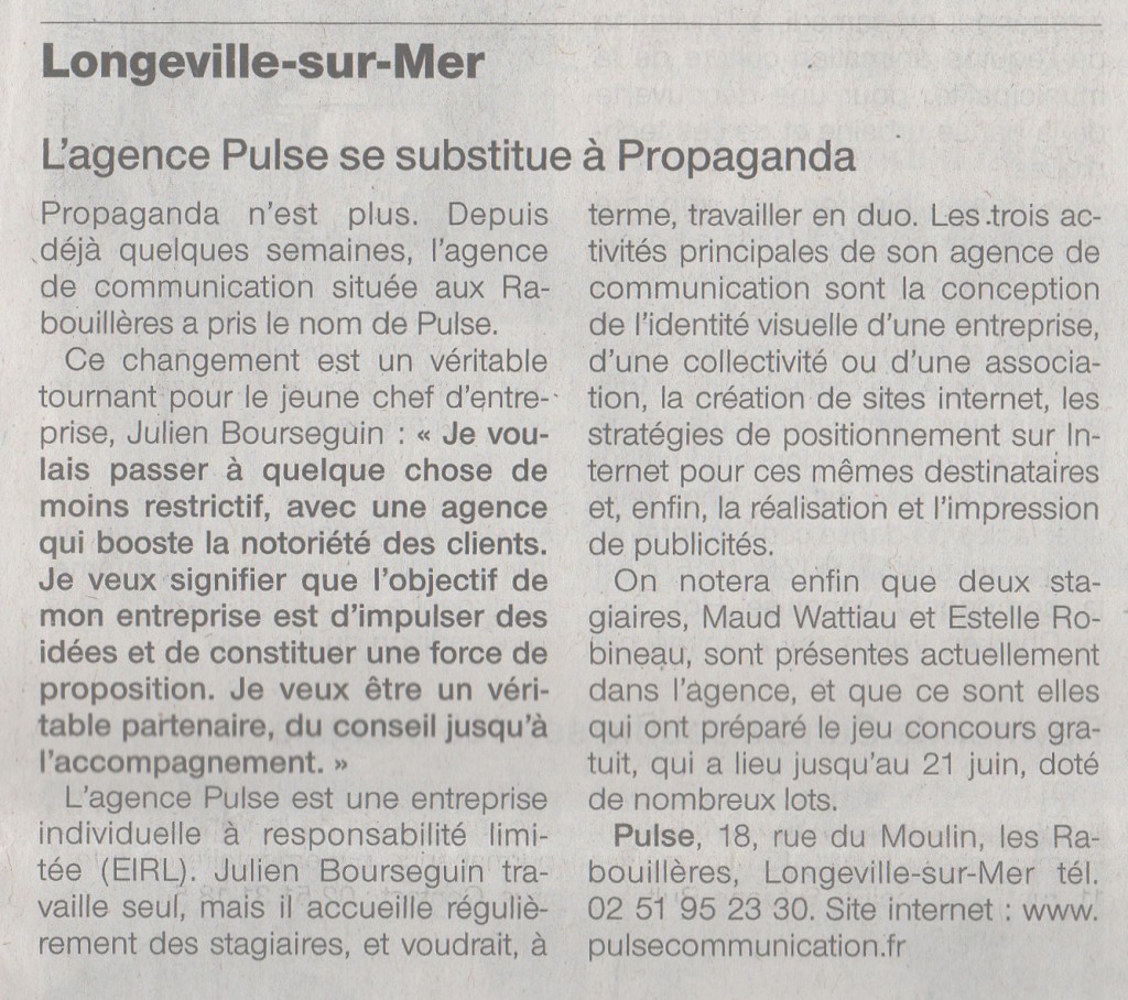 article presse changement de nom pulse