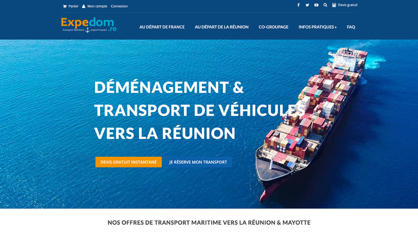 Creation Site Web Ecommerce Transport Maritime