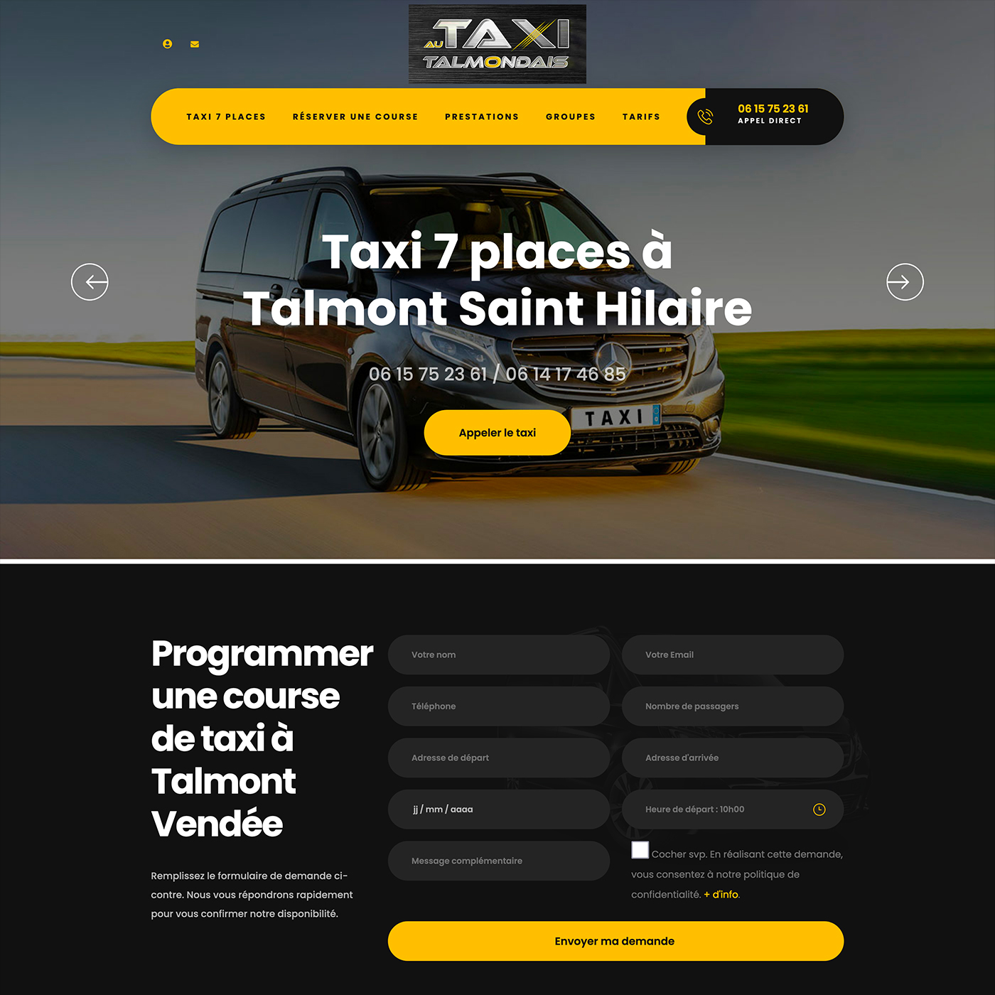 creation site web taxi vendee