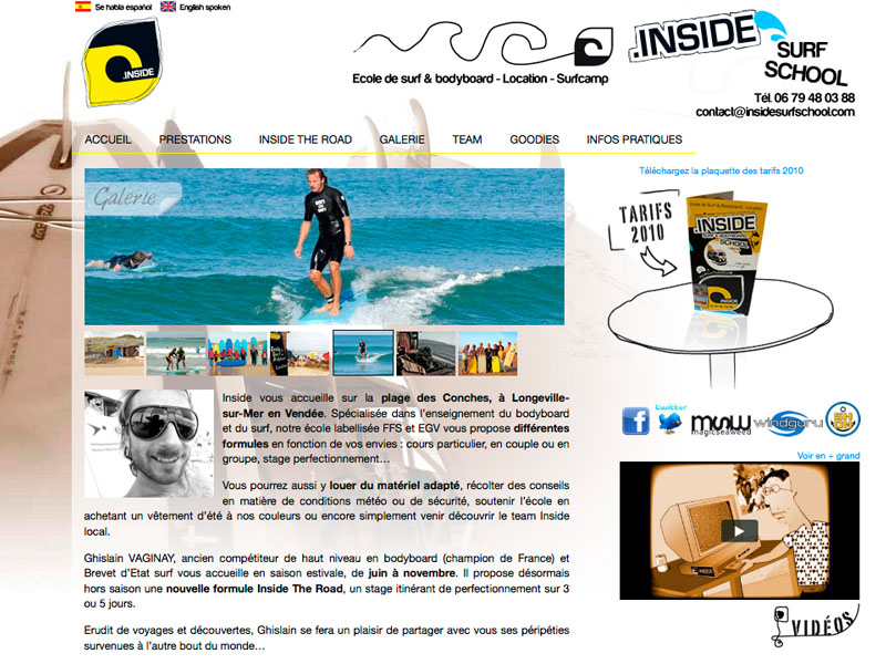 Site web école de Surf
